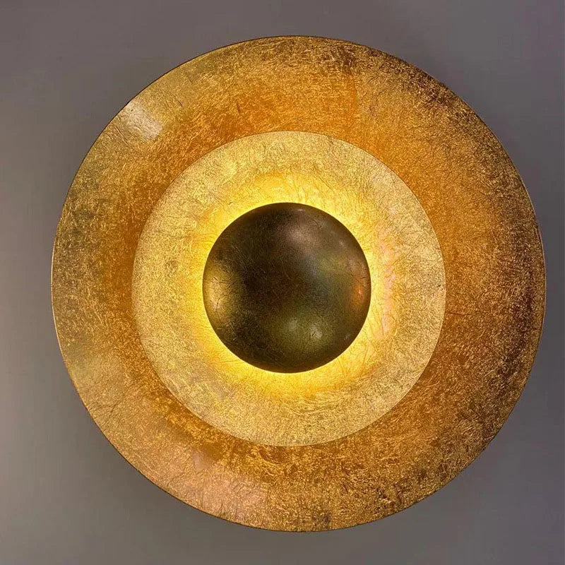 applique led ronde en or à 3 couches pour ambiance art déco