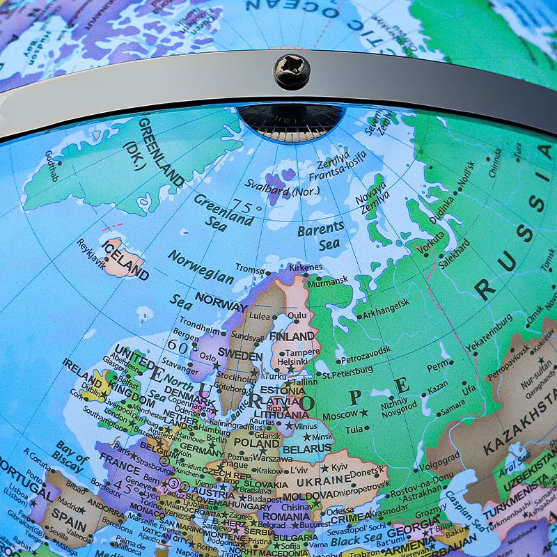 globe terrestre lumineux avec carte du monde éducative - vue 5 sur 10