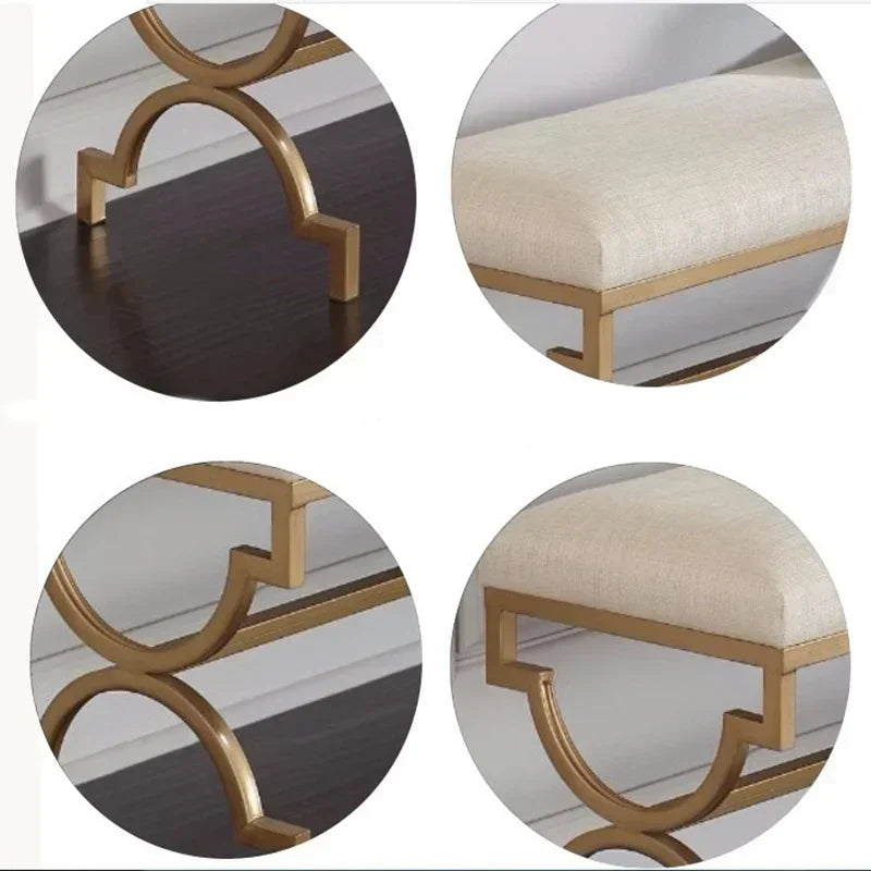 banc de couloir nordique tabouret léger de luxe pour maison - vue 4 sur 7