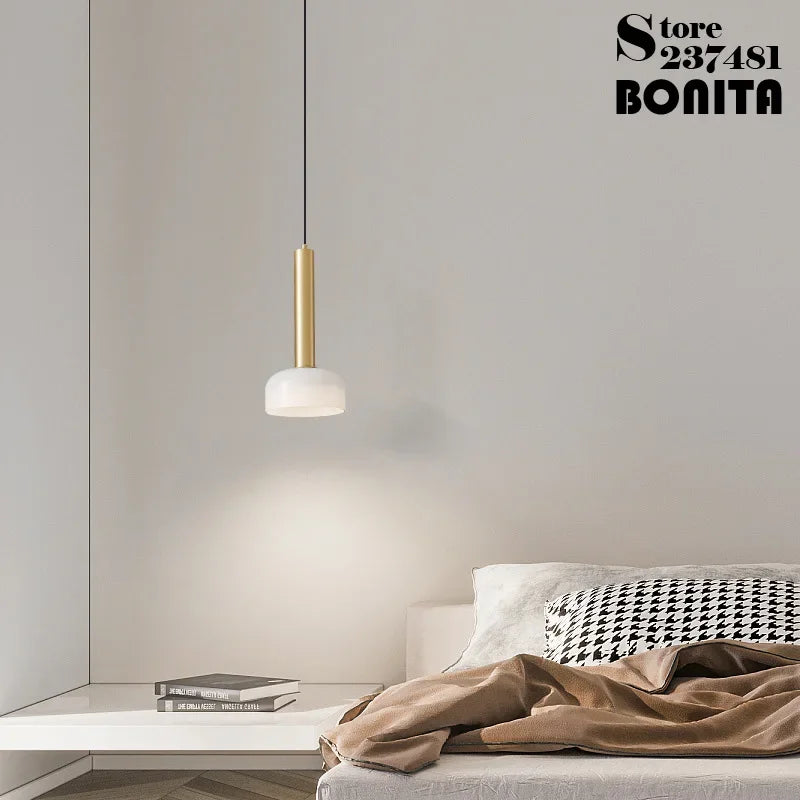 lustre moderne en verre laiteux pour éclairage intérieur décoratif - vue 5 sur 8