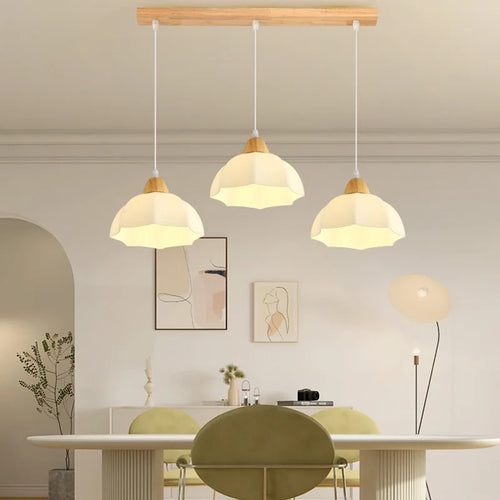 Moderne Pendelleuchte aus Holz für elegante Inneneinrichtung - vue 2 sur 8