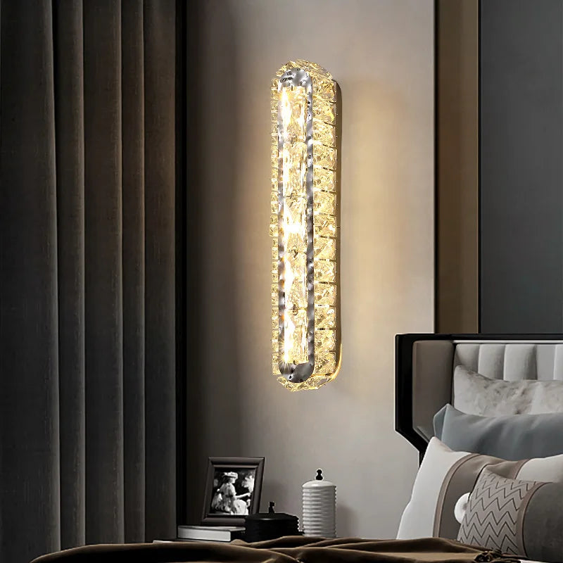 applique murale led ovale en cristal pour décoration intérieure - vue 3 sur 14