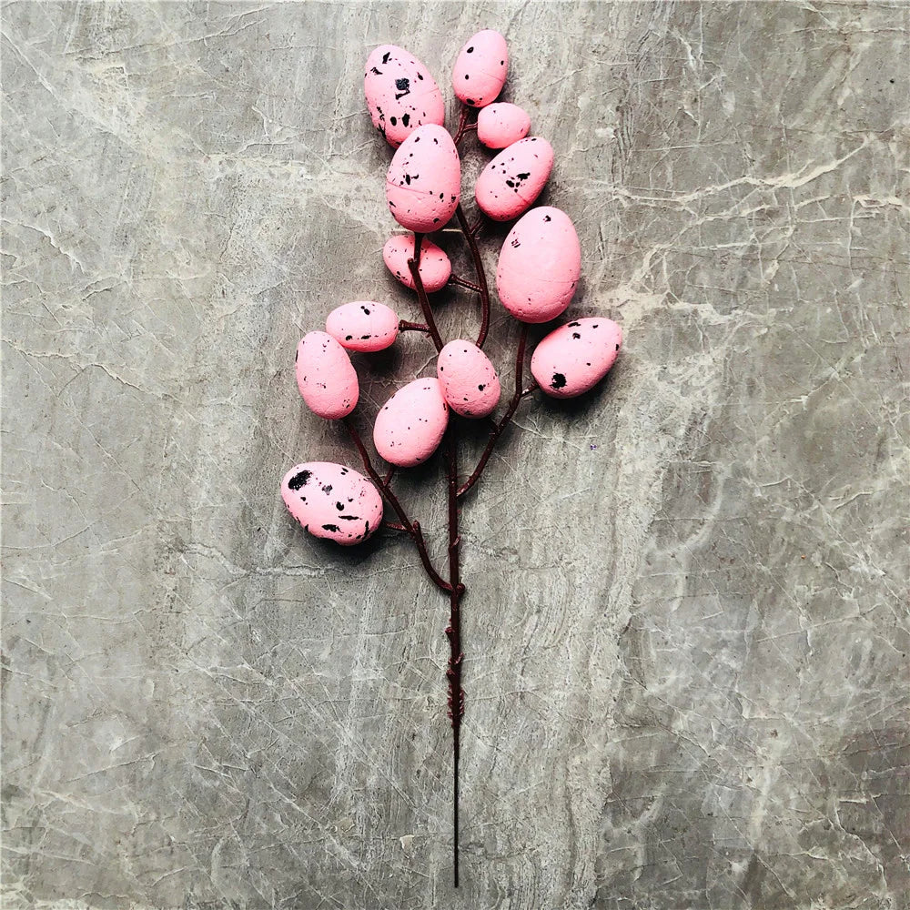décoration de pâques en mousse œufs et plante artificielle pour la maison - vue 15 sur 19