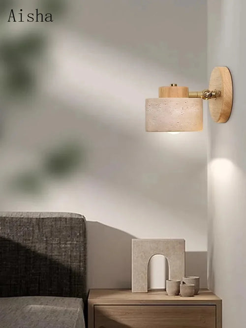 applique murale en pierre décorative à LED rotative - vue 3 sur 8
