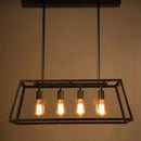 Vintage industriel fer suspension Loft Restaurant lustre rectangulaire lanterne lampe créative salon chambre éclairage