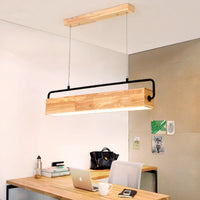 LED-Pendelleuchte aus japanischem Holz im modernen nordischen Stil