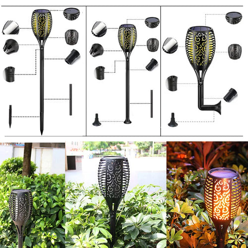 Solar-Außenleuchte 96 LED Flackernde Fackel für Garten und Terrasse - vue 5 sur 11