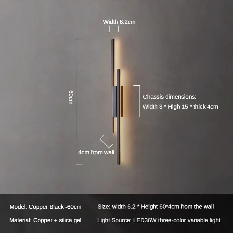 Design-Wandleuchte aus Kupfer für moderne Dekoration - vue 11 sur 12