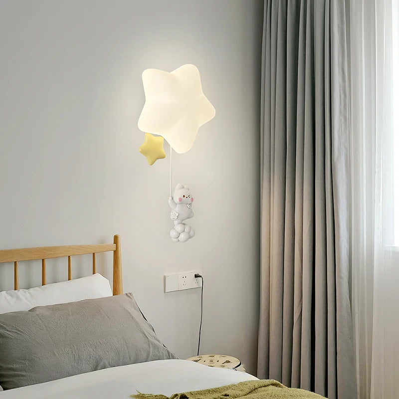Romantische Wandleuchte Stern mit Tiermotiven für Kinder - vue 4 sur 13