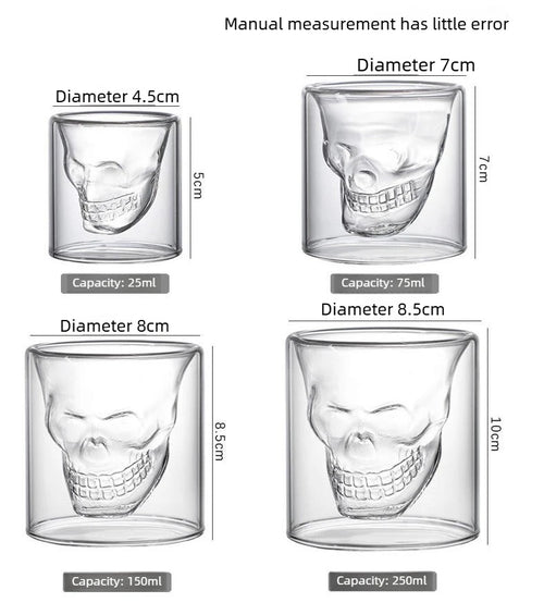 Verre cocktail forme crâne épais résistant bar