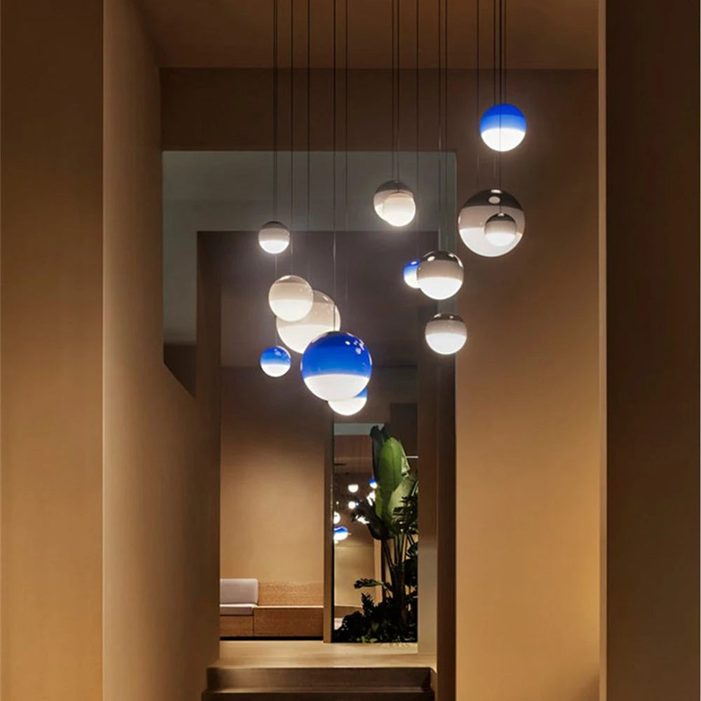 Moderner LED-Kronleuchter aus Farbverlauf-Glas für den Innenbereich - vue 3 sur 12