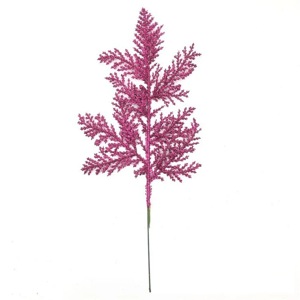 décoration de noël feuilles de pin paillettes pour bricolage couronne arbre - vue 13 sur 17