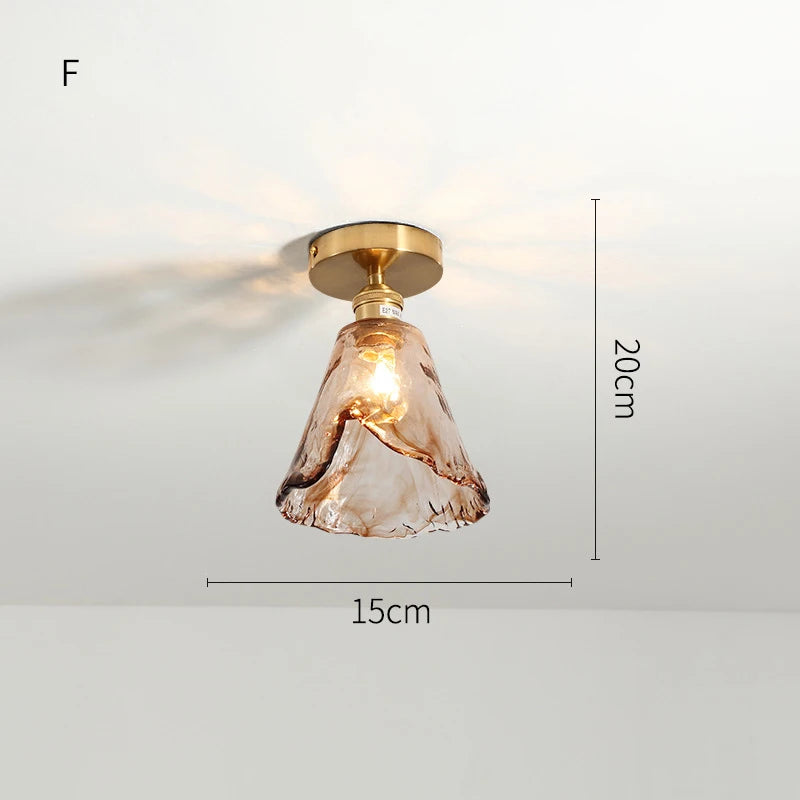 plafonnier led en verre design nordique industriel décoratif - vue 7 sur 12