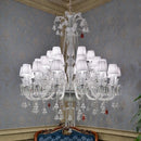 lustre en cristal transparent pour un éclairage élégant et raffiné