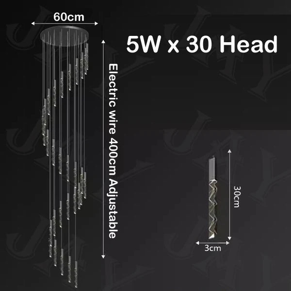 lustre en cristal de luxe à led pour un éclairage élégant - vue 8 sur 17