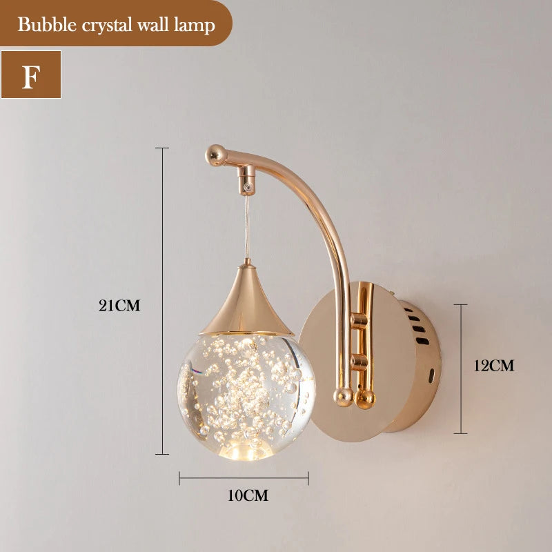 applique murale moderne en forme de goutte de cristal luxe - vue 7 sur 8