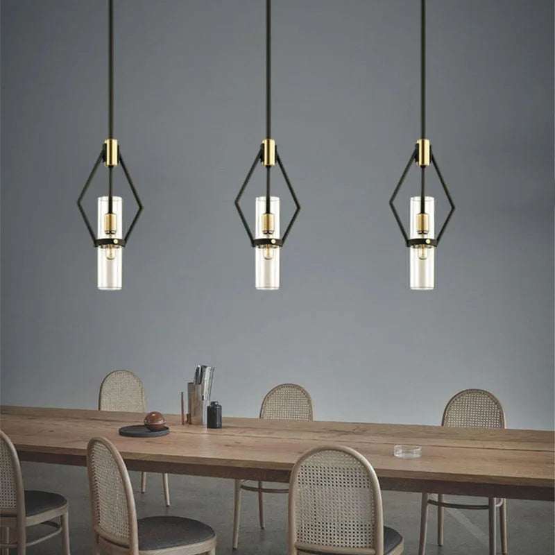lampes suspendues post-modernes en verre transparent avec cordon ajustable - vue 2 sur 7