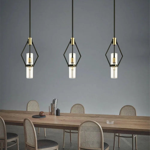 lampes suspendues post-modernes en verre transparent avec cordon ajustable