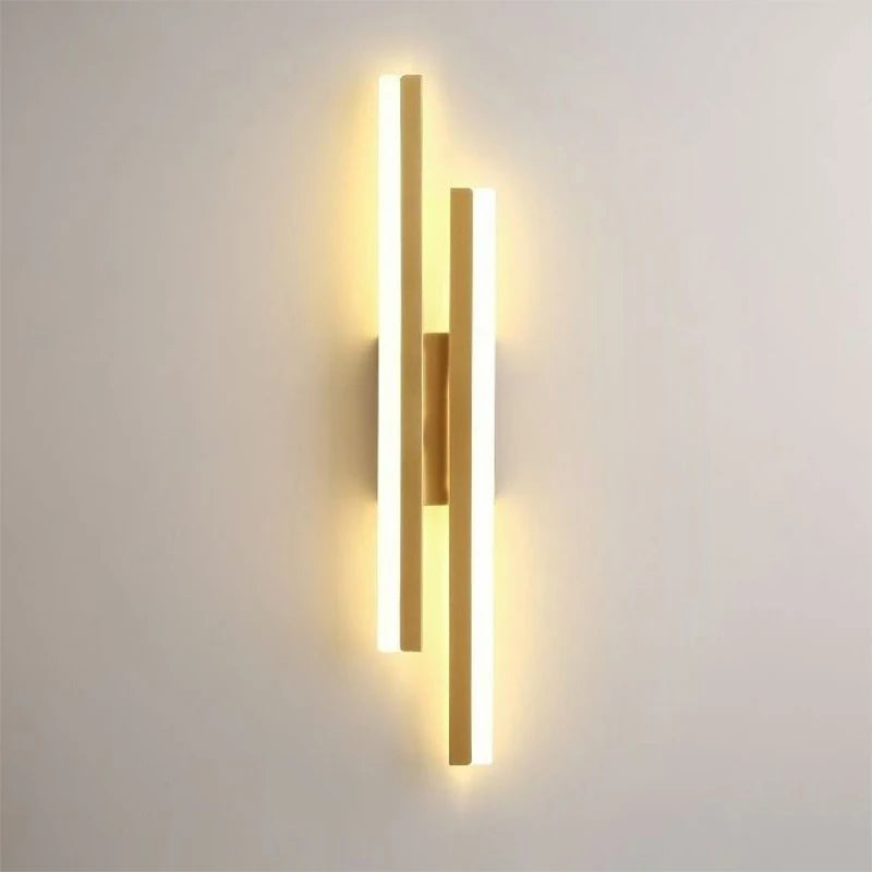 Applique murale Led moderne en acrylique noir/or - vue 2 sur 7