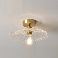 suspension led nordique en verre laiton forme de fleur