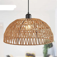 lustre en corde de chanvre japonais et rotin zen