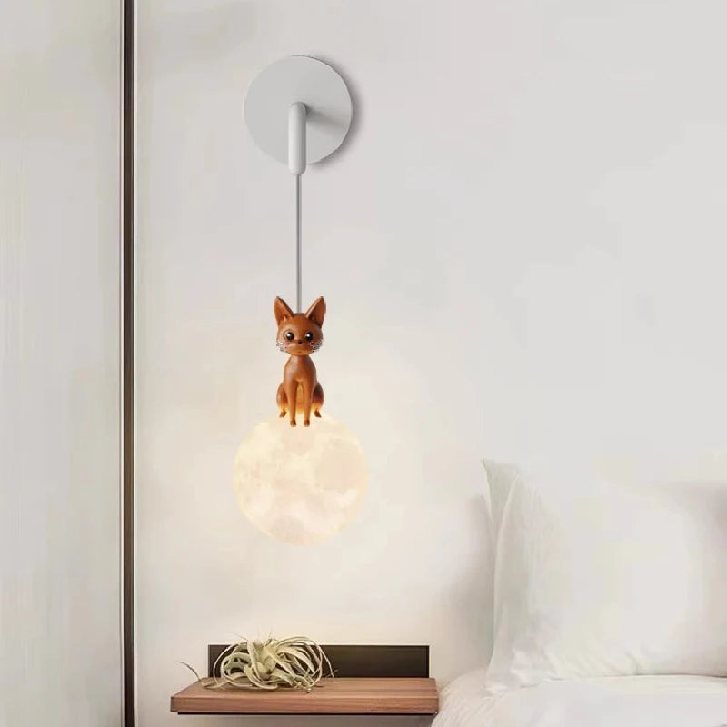 applique murale led chat mignon pour chambre d enfant décoration chaleureuse - vue 4 sur 14
