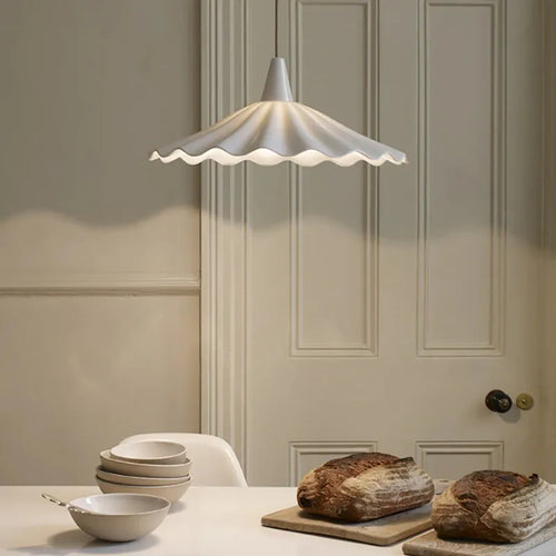 suspension LED 30 cm blanc en céramique style japonais