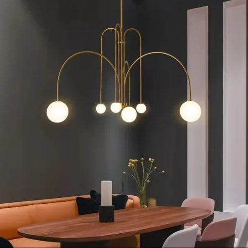 suspension moderne à led design créatif luxe nordique - vue 6 sur 7