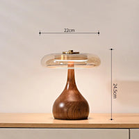 lampe de bureau rétro en bois et verre pour intérieur élégant
