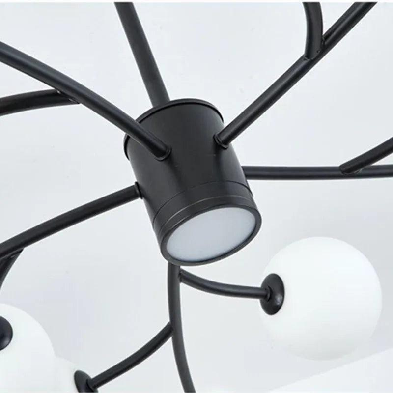 Nordischer LED-Glaskronleuchter für Küchendekoration - vue 4 sur 14
