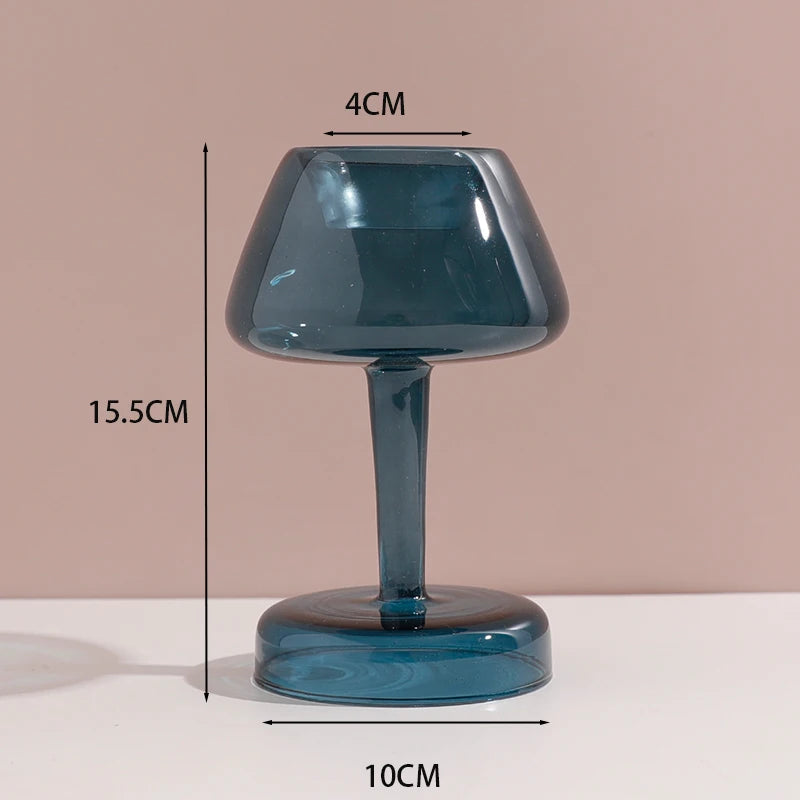 bougeoir en verre décoratif à rayures coniques pour événements festifs - vue 24 sur 30