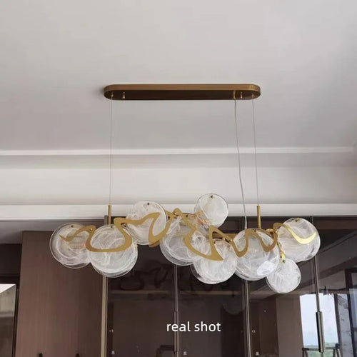 Suspension en verre et métal doré E14 - vue 7 sur 12