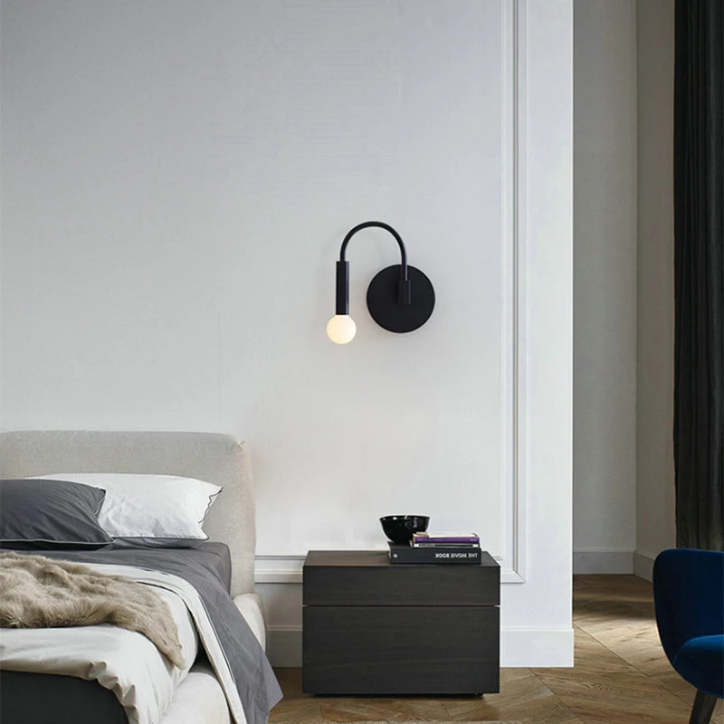 applique murale LED courbée noire - vue 7 sur 7