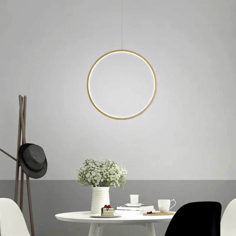 Minimalistischer Kronleuchter in Kreisform für moderne Innenräume - vue 4 sur 18