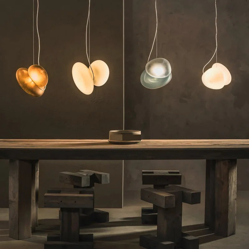 lustre en verre d'art nordique pour décoration intérieure et éclairage - vue 6 sur 28