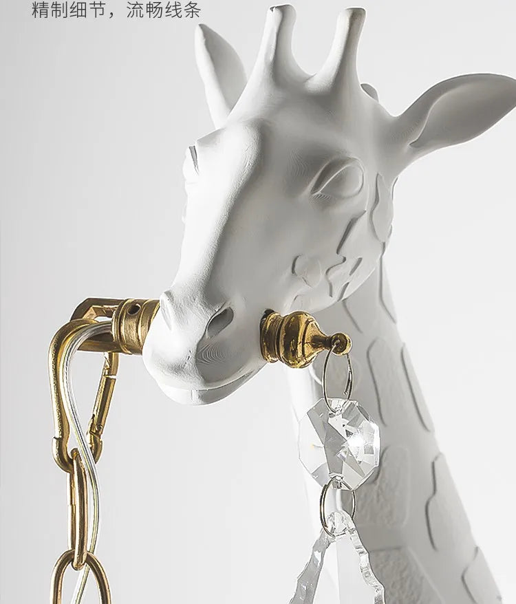applique murale girafe en résine et cristal à led décorative - vue 6 sur 7