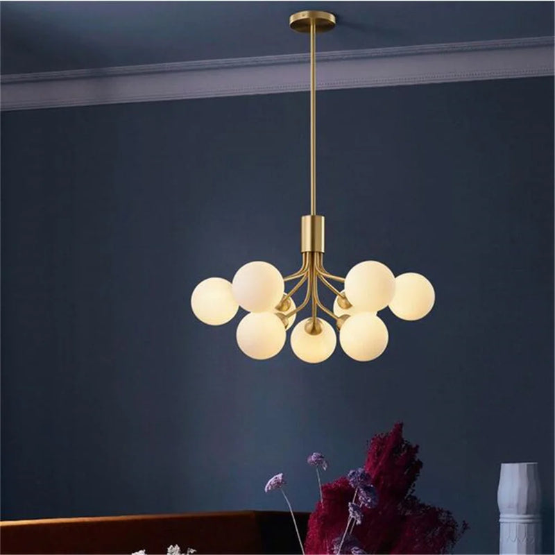 lustre en verre grande taille style haricot magique