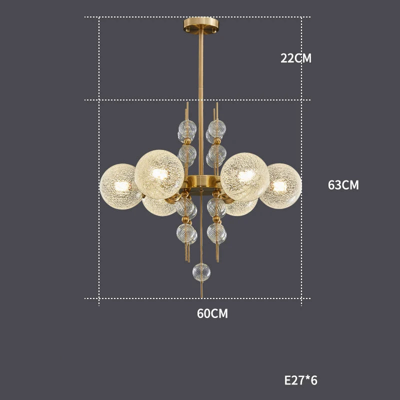 lustre à bulles classique en chrome doré tendance 2024 avec éclairage led - vue 9 sur 9
