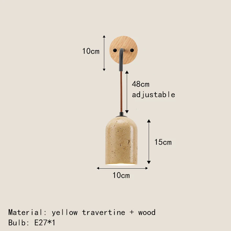 applique murale led en pierre naturelle pour hôtel avec interrupteur