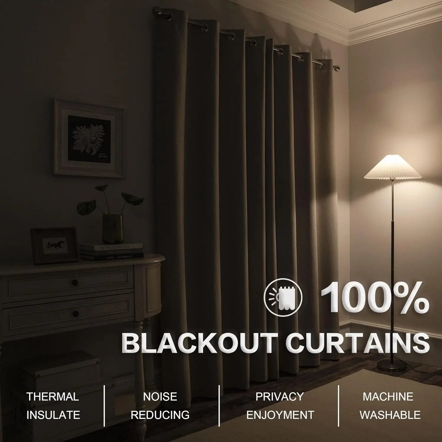 Rideau occultant imitation lin sur mesure chambre salon