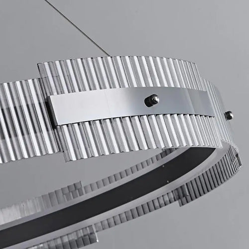 Minimalistischer Kronleuchter aus gestreiftem Glas, dekorativ, für den Innenbereich - vue 5 sur 7