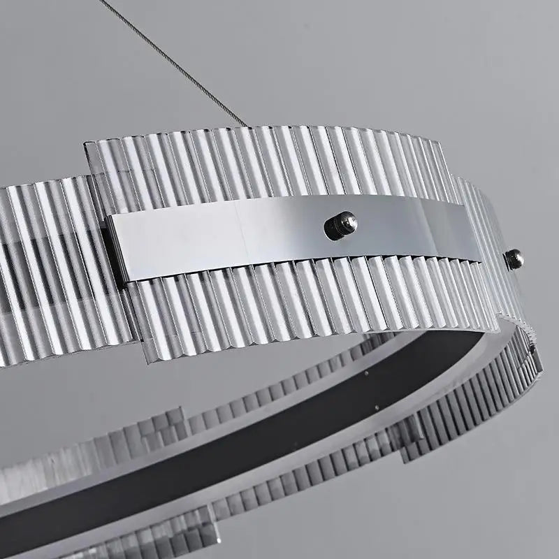 Minimalistischer Kronleuchter aus gestreiftem Glas, dekorativ, für den Innenbereich - vue 5 sur 7