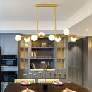 Lustre design boules de verre horizontales