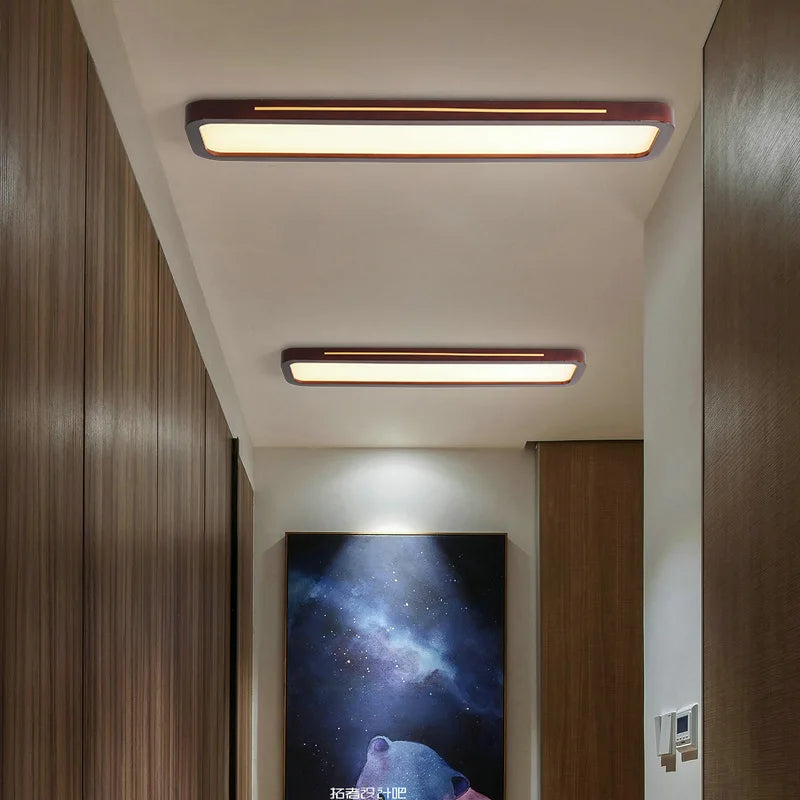Lampes rectangulaires en bois pour chambre à coucher - vue 6 sur 15