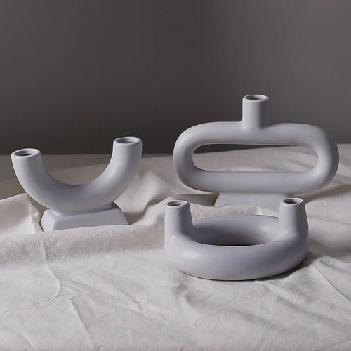 bougeoir nordique en béton pour décoration intérieure moderne