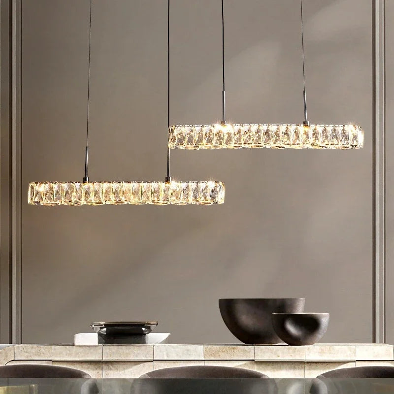 Moderner LED-Kronleuchter aus Kristall mit dimmbarer Lichtintensität für Ihr Zuhause - vue 3 sur 13