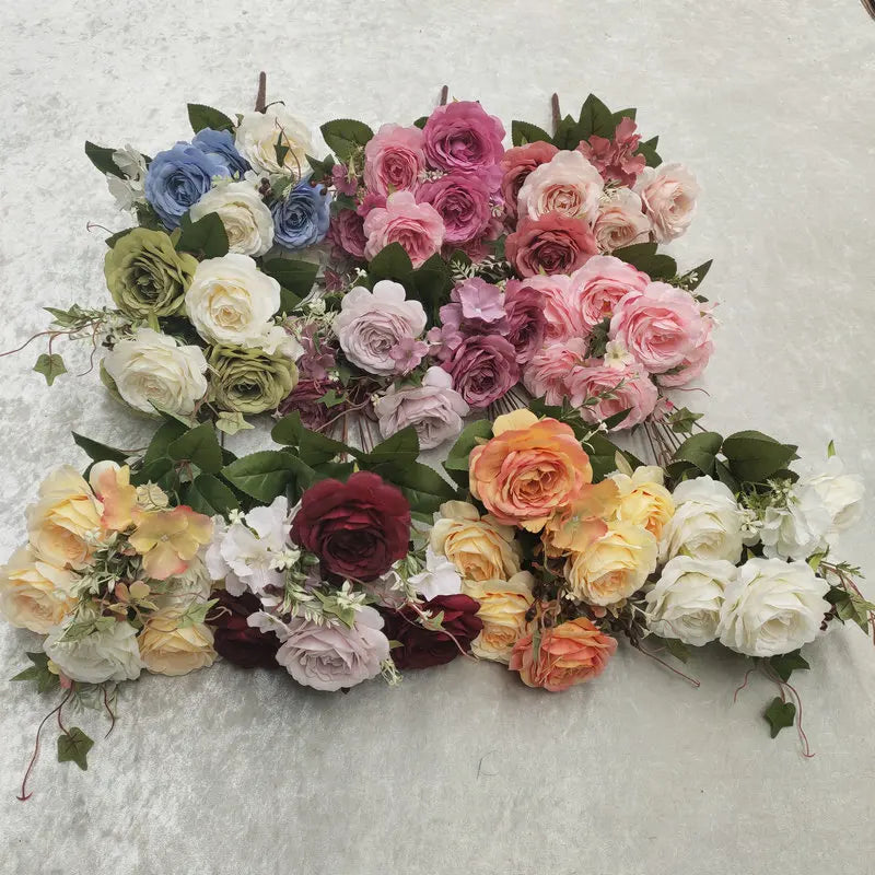 bouquet de roses en soie pour décoration de mariage et jardin - vue 2 sur 15
