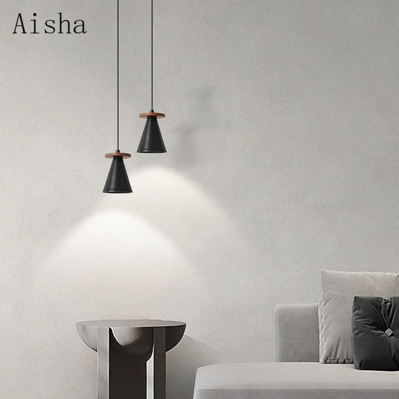 Pendelleuchte aus Nussbaumholz und Kupfer mit elegantem Design für ein stilvolles Interieur - vue 3 sur 8