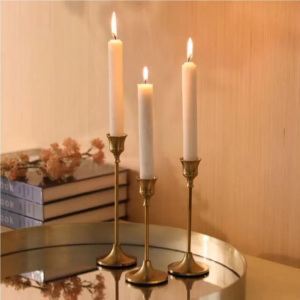 ensemble de bougeoirs rétro pour dîners romantiques et décorations festives - vue 6 sur 7
