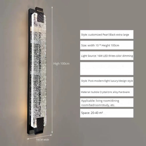 Moderne LED-Wandleuchte mit Kristallblase und luxuriöser Dekoration - vue 12 sur 16